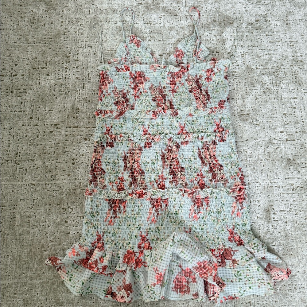 Zara Floral Mini Dress - Red and Green